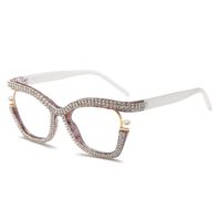 Simple Style Color Block Pc Butterfly Frame Inlaid Zircon Full Frame Optical Glasses sku image 10