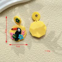 1 Pair Lady Pastoral Classic Style Flower Bird Plating Alloy Soft Clay 14k Gold Plated Drop Earrings main image 3