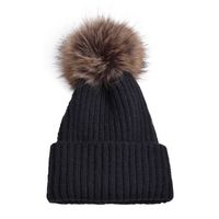 Children Unisex Adults Basic Simple Style Solid Color Pom Poms Eaveless Wool Cap sku image 1