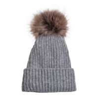 Children Unisex Adults Basic Simple Style Solid Color Pom Poms Eaveless Wool Cap sku image 3