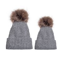 Children Unisex Adults Basic Simple Style Solid Color Pom Poms Eaveless Wool Cap sku image 8