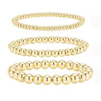 Simple Style Classic Style Round Alloy Beaded Handmade Plating Gold Plated Unisex Bracelets main image 4