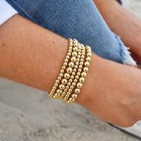 Simple Style Classic Style Round Alloy Beaded Handmade Plating Gold Plated Unisex Bracelets main image 2