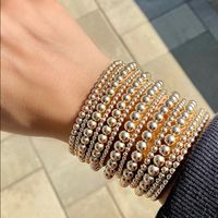 Simple Style Classic Style Round Alloy Beaded Handmade Plating Gold Plated Unisex Bracelets main image 3