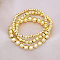 Simple Style Classic Style Round Alloy Beaded Handmade Plating Gold Plated Unisex Bracelets main image 5