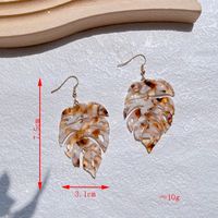 1 Pair Vacation Pastoral Classic Style Leaf Plating Alloy Resin 14k Gold Plated Drop Earrings sku image 5