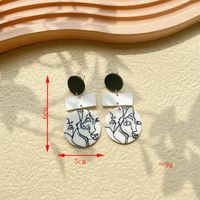 1 Pair Retro Classic Style Commute Round Dots Lattice Arylic Soft Clay Drop Earrings main image 6