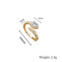 Brass Simple Style Plating Inlay Snake Artificial Gemstones Open Rings main image 5