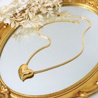 Wholesale Ig Style Simple Style Heart Shape Titanium Steel Plating 18k Gold Plated Pendant Necklace main image 2