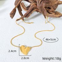 Wholesale Ig Style Simple Style Heart Shape Titanium Steel Plating 18k Gold Plated Pendant Necklace main image 4