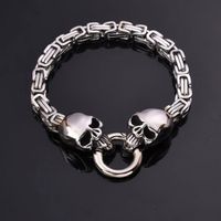 Punk Style Classique Style Cool Crâne Acier Inoxydable Hommes Bracelets main image 4