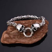 Punk Classic Style Cool Style Skull Stainless Steel Men's Bracelets sku image 1