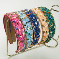 Women's Elegant Color Block Cloth Inlay Rhinestones Hair Band main image 1