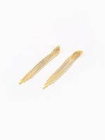 1 Pair Elegant Classic Style Solid Color Tassel Plating Copper 18k Gold Plated Drop Earrings main image 4