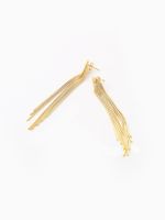 1 Pair Elegant Classic Style Solid Color Tassel Plating Copper 18k Gold Plated Drop Earrings main image 2