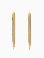 1 Pair Elegant Classic Style Solid Color Tassel Plating Copper 18k Gold Plated Drop Earrings main image 1