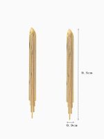1 Pair Elegant Classic Style Solid Color Tassel Plating Copper 18k Gold Plated Drop Earrings main image 5