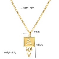 Ig Style Cute Vintage Style Cartoon Character Letter Stainless Steel Plating 18k Gold Plated Pendant Necklace main image 7
