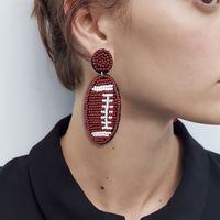 1 Pair Casual Embroidery Sports Basketball Football Plastic Cloth Drop Earrings main image 8