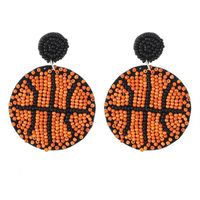 1 Pair Casual Embroidery Sports Basketball Football Plastic Cloth Drop Earrings sku image 2