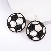 1 Pair Casual Embroidery Sports Basketball Football Plastic Cloth Drop Earrings main image 6