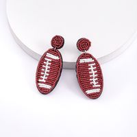 1 Pair Casual Embroidery Sports Basketball Football Plastic Cloth Drop Earrings main image 5