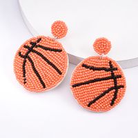 1 Pair Casual Embroidery Sports Basketball Football Plastic Cloth Drop Earrings main image 7