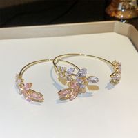 Sweet Simple Style Grain Alloy Inlay Artificial Crystal Zircon Women's Bangle main image 3