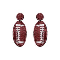 1 Pair Casual Embroidery Sports Basketball Football Plastic Cloth Drop Earrings sku image 1
