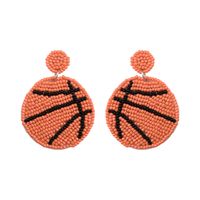 1 Pair Casual Embroidery Sports Basketball Football Plastic Cloth Drop Earrings sku image 3