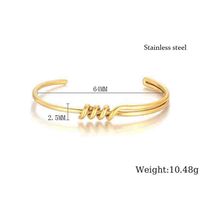 Retro Simple Style Solid Color 304 Stainless Steel 18K Gold Plated Bangle In Bulk main image 6