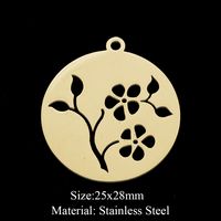 Simple Style Solid Color Stainless Steel Polishing Plating Gold Plated Charms Jewelry Accessories sku image 17