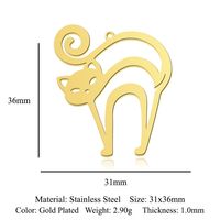 Simple Style Cat Snake Frog Stainless Steel Polishing Plating Gold Plated Jewelry Accessories sku image 14
