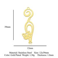 Simple Style Cat Snake Frog Stainless Steel Polishing Plating Gold Plated Jewelry Accessories sku image 15