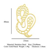 Simple Style Cat Snake Frog Stainless Steel Polishing Plating Gold Plated Jewelry Accessories sku image 26