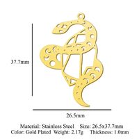 Simple Style Cat Snake Frog Stainless Steel Polishing Plating Gold Plated Jewelry Accessories sku image 22