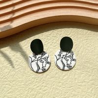 1 Pair Retro Classic Style Round Dots Lattice Arylic Soft Clay Drop Earrings sku image 3