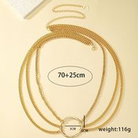 Simple Style Solid Color Alloy Chain Women's Waist Chain sku image 1