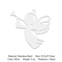 Simple Style Angel Sun Wings Stainless Steel Polishing Plating Gold Plated Jewelry Accessories main image 3