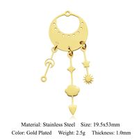 Simple Style Angel Sun Wings Stainless Steel Polishing Plating Gold Plated Jewelry Accessories sku image 26