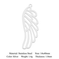 Simple Style Angel Sun Wings Stainless Steel Polishing Plating Gold Plated Jewelry Accessories sku image 9