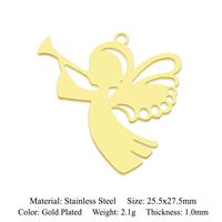 Simple Style Angel Sun Wings Stainless Steel Polishing Plating Gold Plated Jewelry Accessories sku image 13
