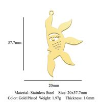 Simple Style Angel Sun Wings Stainless Steel Polishing Plating Gold Plated Jewelry Accessories sku image 16