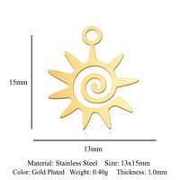 Simple Style Angel Sun Wings Stainless Steel Polishing Plating Gold Plated Jewelry Accessories sku image 6