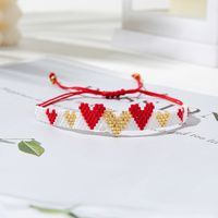 Simple Style Classic Style Devil's Eye Heart Shape Polyester Glass Knitting Women's Bracelets sku image 1