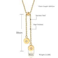 304 Stainless Steel 18K Gold Plated Simple Style Commute Plating Solid Color Layered Necklaces main image 2