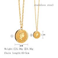 304 Stainless Steel 18K Gold Plated Hip-Hop Retro Plating Letter Pendant Necklace main image 6