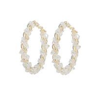 1 Pair Simple Style Classic Style Circle Plating Inlay Copper Rhinestones Zircon 14k Gold Plated Hoop Earrings main image 5