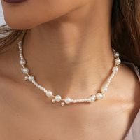 Elegant Lady Simple Style Geometric Imitation Pearl Beaded Plating Women's Necklace main image 3