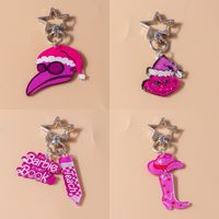 Simple Style Commute Color Block Zinc Alloy Printing Christmas Keychain main image 10